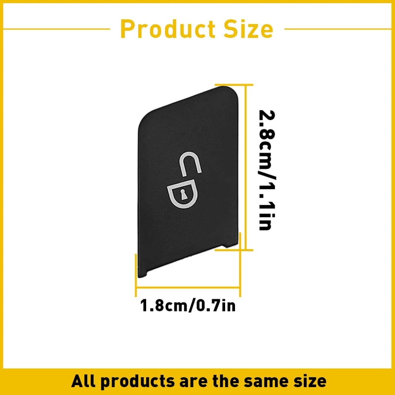 Lock Unlock Switch Button Patch Trim Cover Sticker Black 3