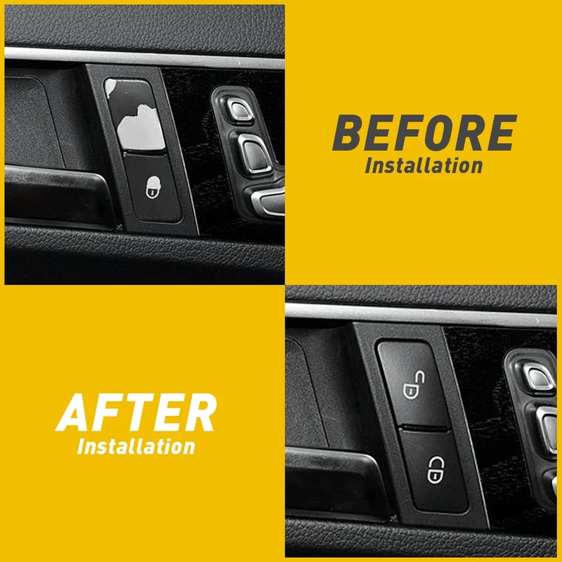 Lock Unlock Switch Button Patch Trim Cover Sticker Black 5