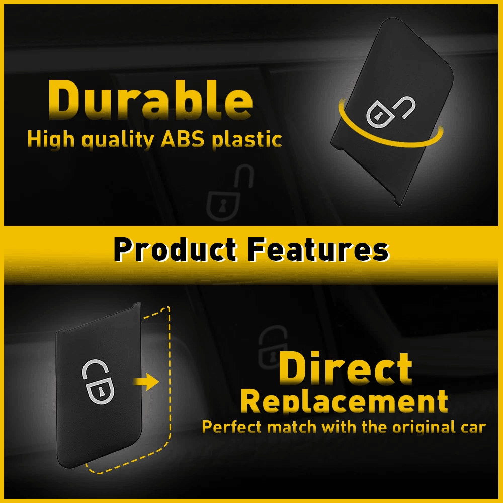 Lock Unlock Switch Button Patch Trim Cover Sticker Black 6