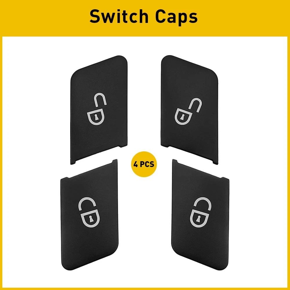 Lock Unlock Switch Button Patch Trim Cover Sticker Black 7