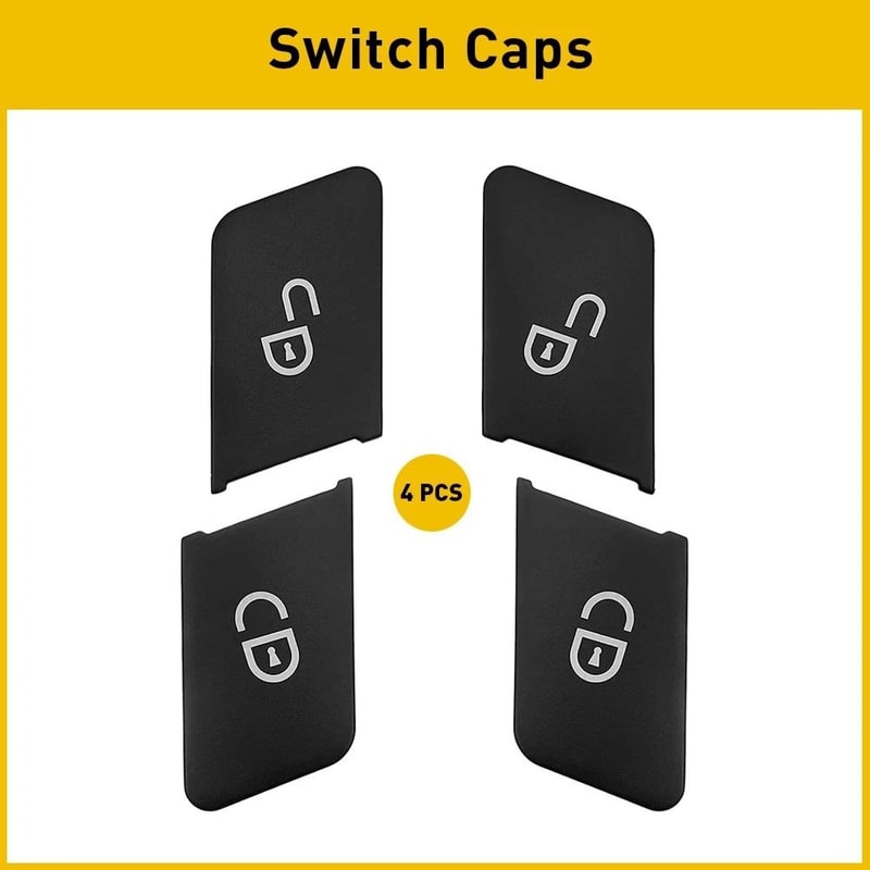 Lock Unlock Switch Button Patch Trim Cover Sticker Black 7