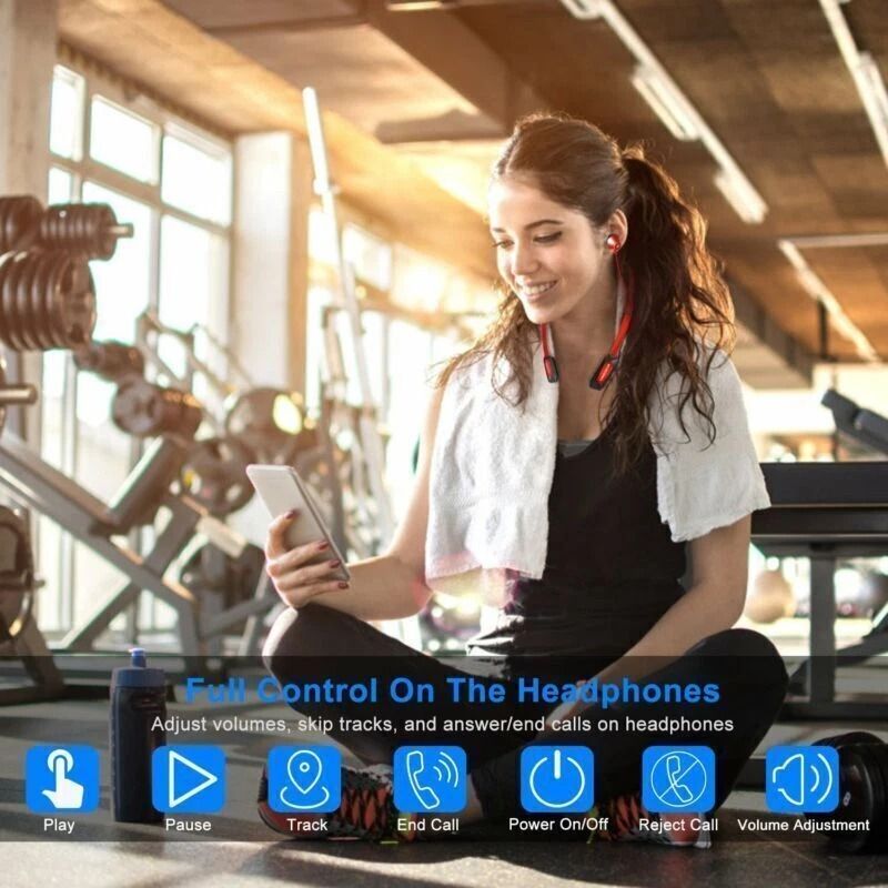 Magnetic InEar Neckband Earphone Wireless Headset Sport Stereo Headphone With Mic Long Battery Life 8