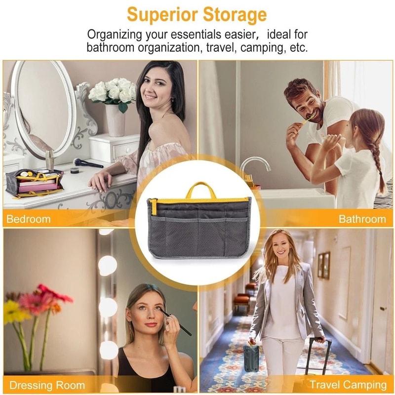 Womens Toiletry And Cosmetic Bag Travel Makeup Storage Organizer Case Box MultiPurpose Nylon Bag 16