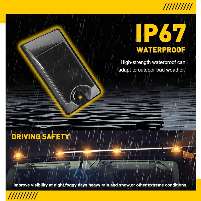 Smoke LED Roof Cab Lights Top Marker Lamps Dot Approved For Trucks 6