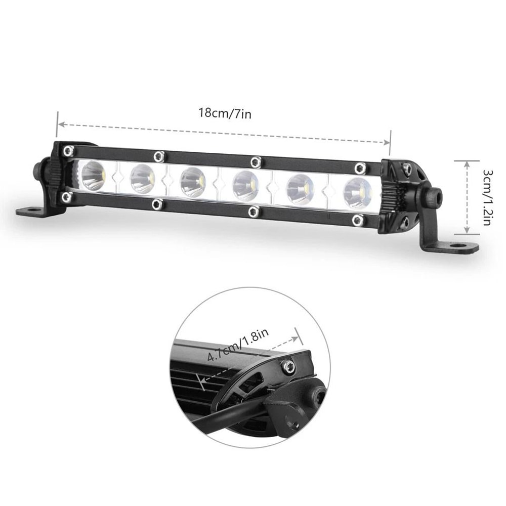 LED Light Bar Slim Spot Work Lamp For Offroad Driving Trucks Waterproof 2