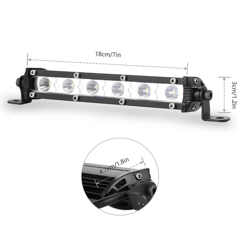 LED Light Bar Slim Spot Work Lamp For Offroad Driving Trucks Waterproof 2