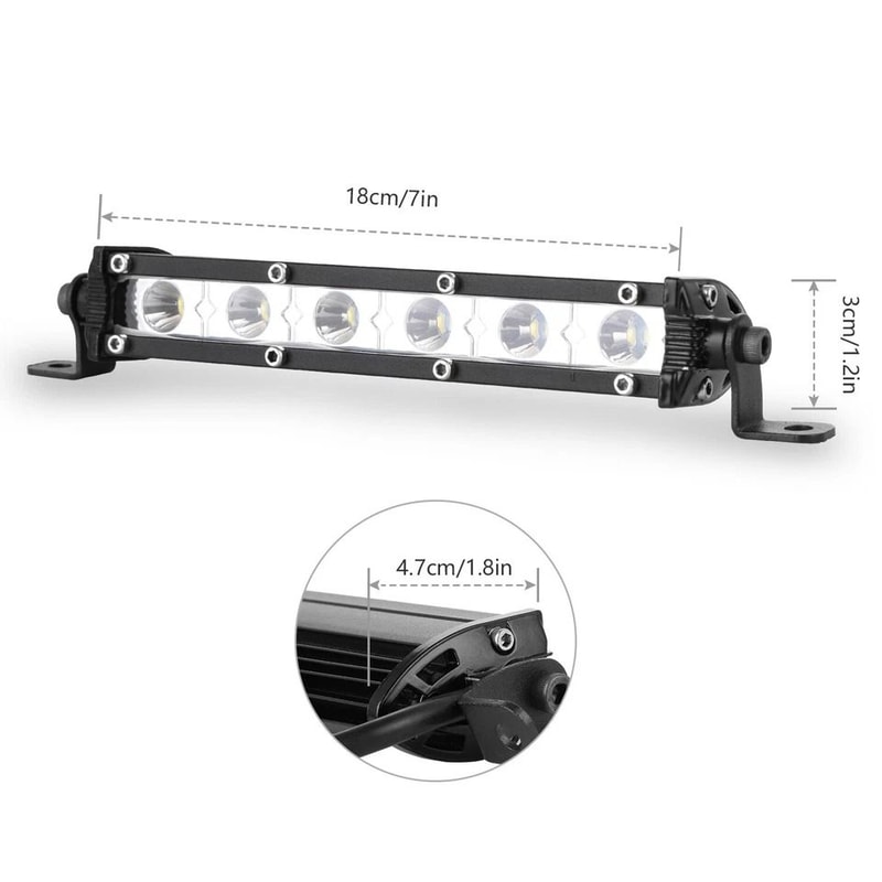 LED Light Bar Slim Spot Work Lamp For Offroad Driving Trucks Waterproof 3