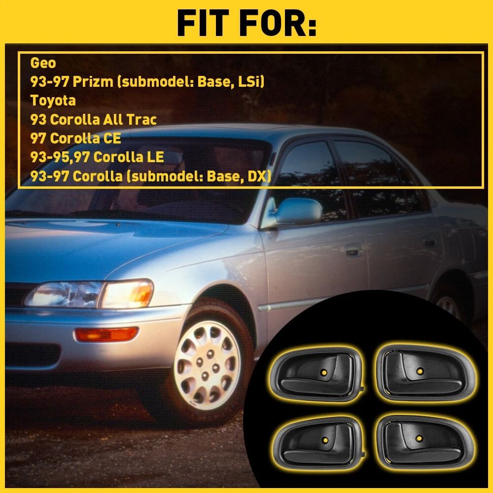 Set Of Interior Door Handles Front Rear Left Right For Vehicles 8