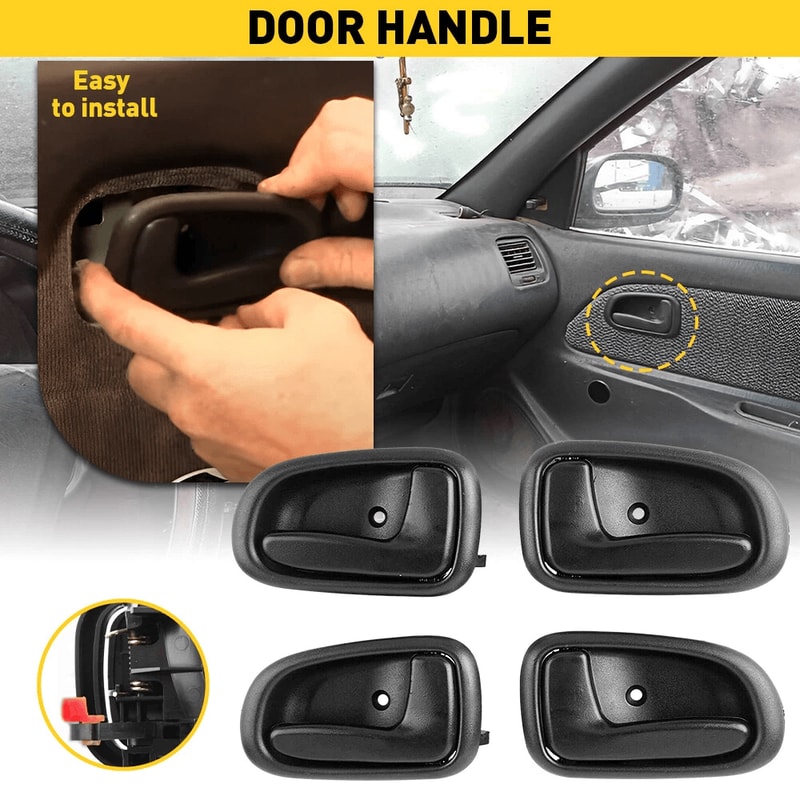 Set Of Interior Door Handles Front Rear Left Right For Vehicles 9