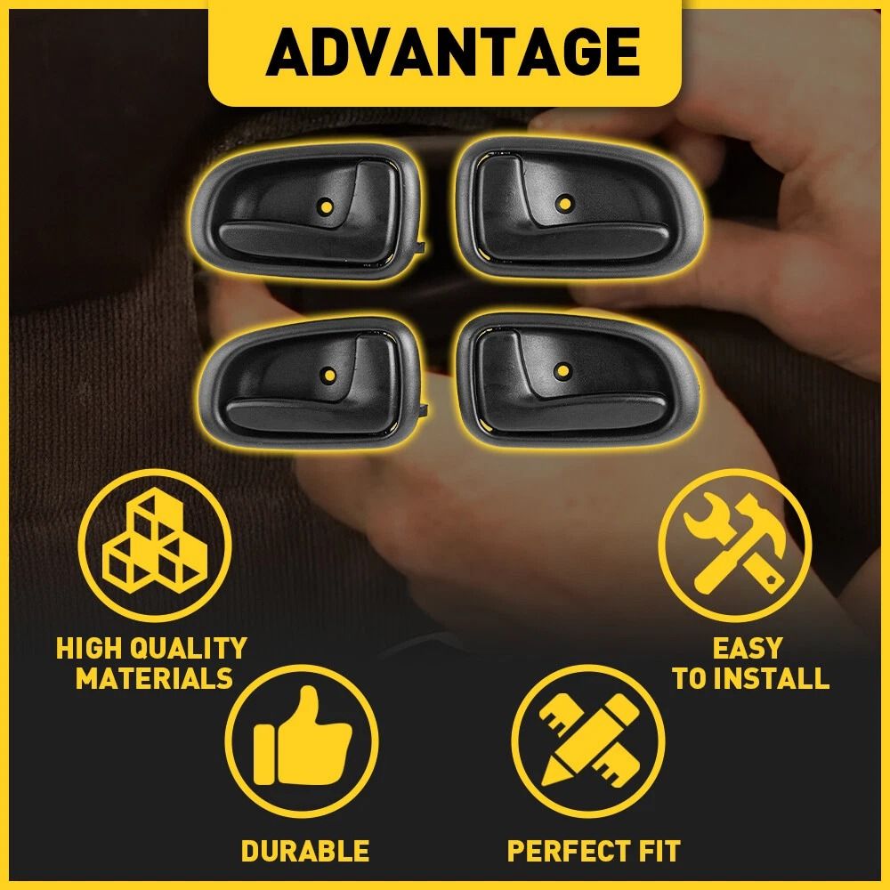 Set Of Interior Door Handles Front Rear Left Right For Vehicles 4