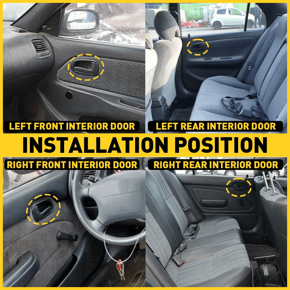 Set Of Interior Door Handles Front Rear Left Right For Vehicles 5