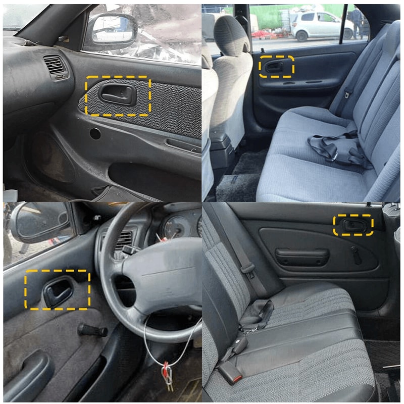 Set Of Interior Door Handles Front Rear Left Right For Vehicles 7