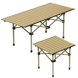 carbon steel camping table, portable bbq desk for picnic, hiking, and camping, foldable, sturdy table for outdoor dining