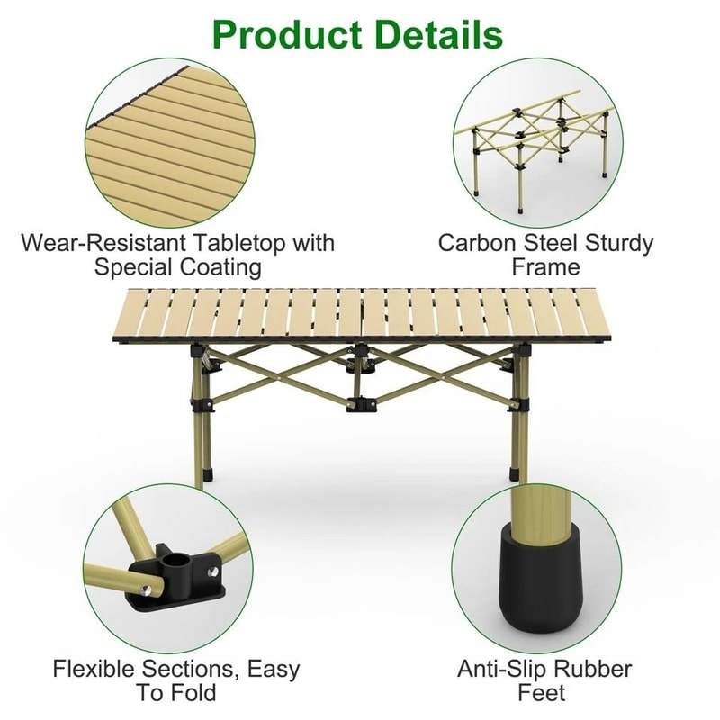 Carbon Steel Camping Table Portable BBQ Desk For Picnic Hiking And Camping Foldable Sturdy Table Fo 12