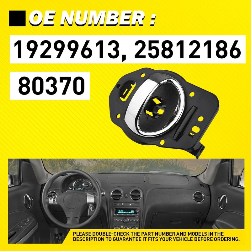 Chrome Inside Interior Door Handle For Passenger Side Right 2