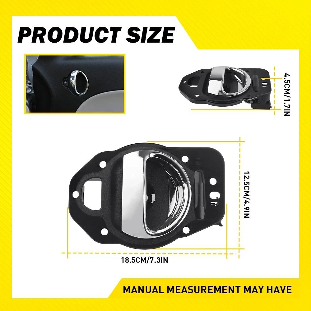 Chrome Inside Interior Door Handle For Passenger Side Right 3