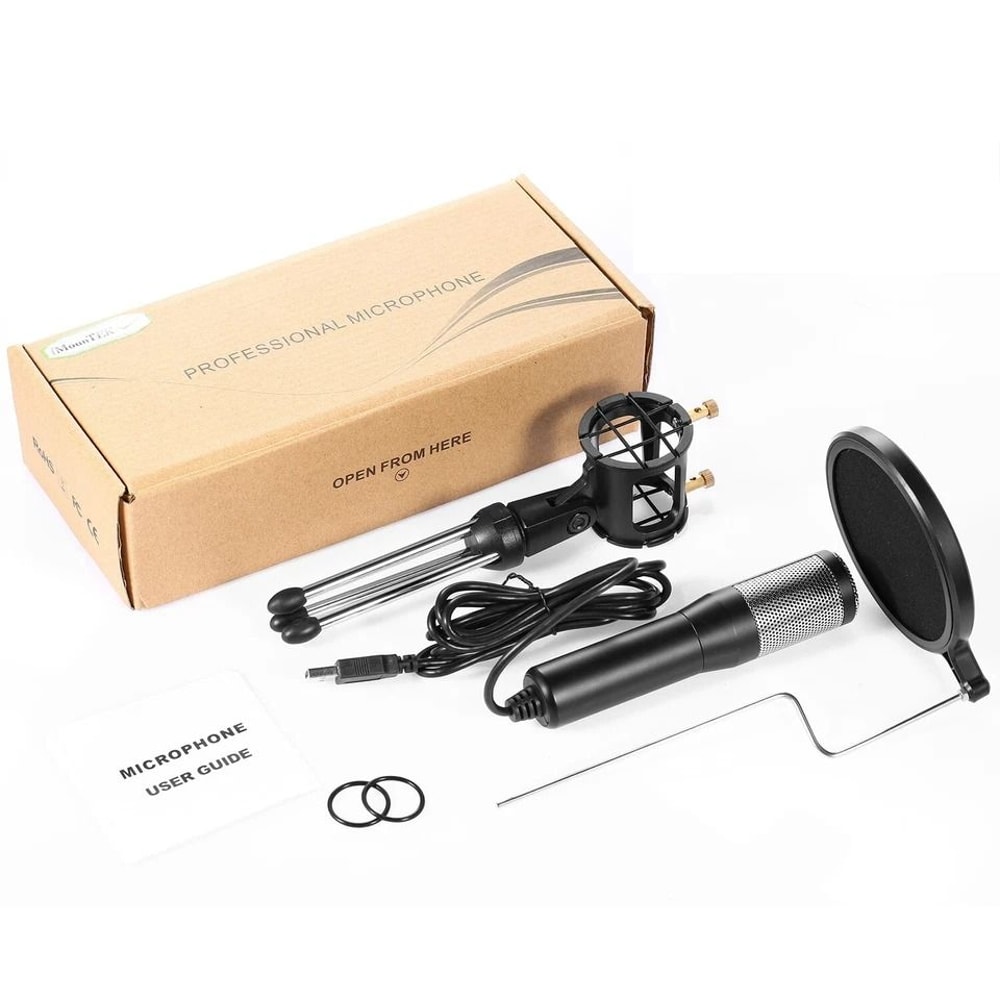 Condenser Microphone With Tripod Professional Studio Recording Broadcasting Equipment 1