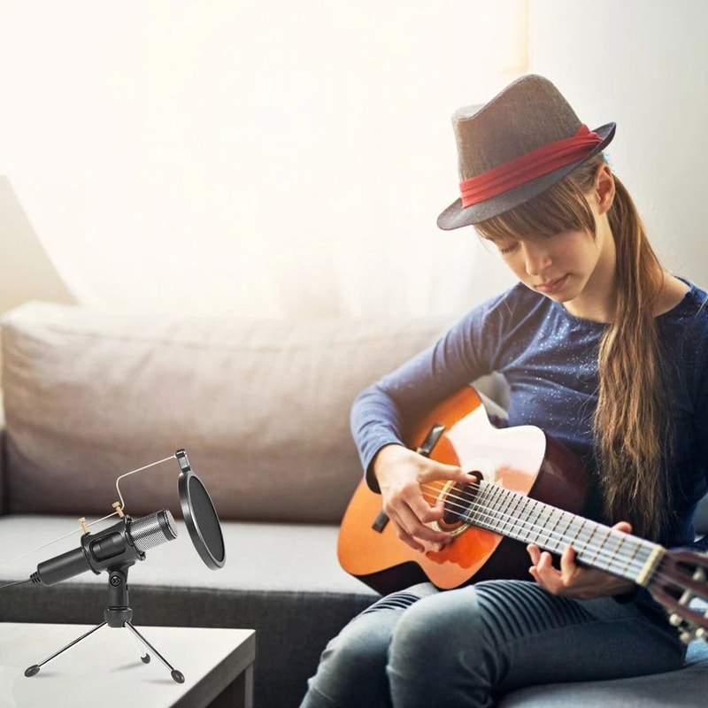 Condenser Microphone With Tripod Professional Studio Recording Broadcasting Equipment 3