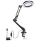 Magnifying Glass Desk Lamp With Clamp LED Light Adjustable Brightness 3 Light Modes Stand For Readi