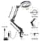 Magnifying Glass Desk Lamp With Clamp LED Light Adjustable Brightness 3 Light Modes Stand For Readi