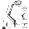 Magnifying Glass Desk Lamp With Clamp LED Light Adjustable Brightness 3 Light Modes Stand For Readi