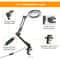Magnifying Glass Desk Lamp With Clamp LED Light Adjustable Brightness 3 Light Modes Stand For Readi