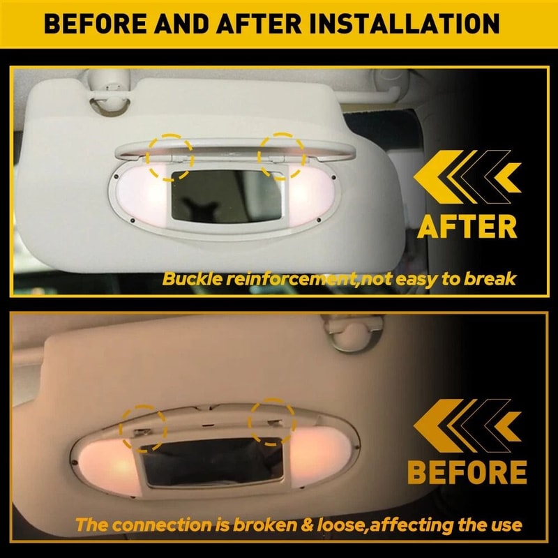 Car Sun Visor With Mirror Durable Vanity Makeup Visor Cover 3