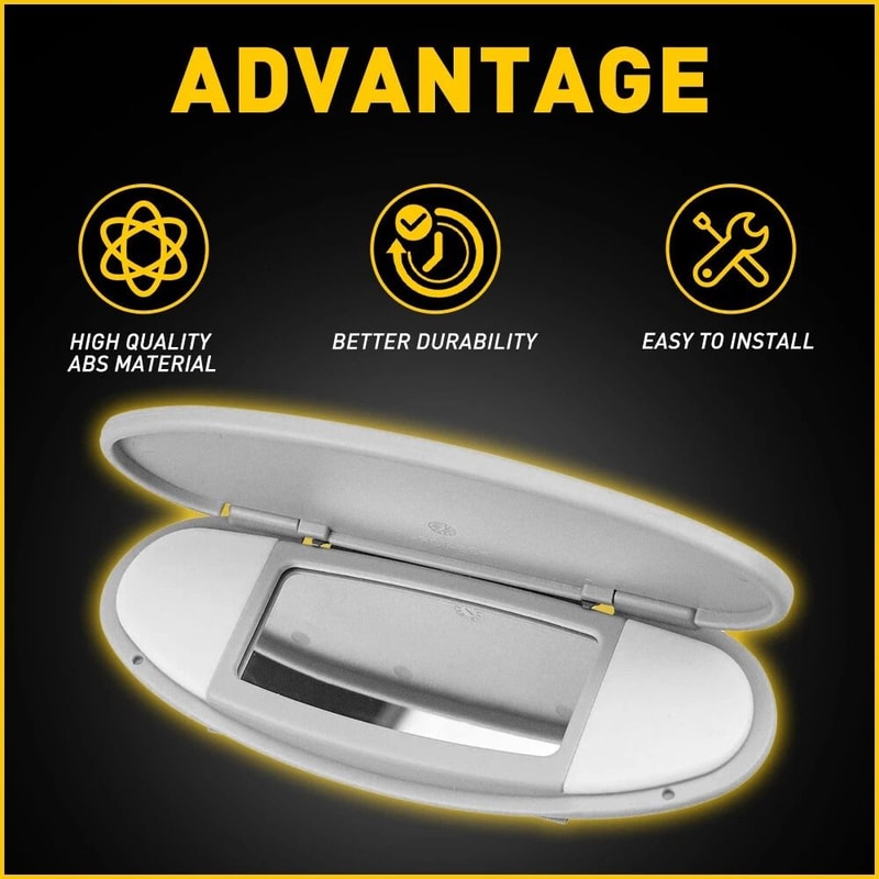 Car Sun Visor With Mirror Durable Vanity Makeup Visor Cover 6