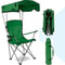 Heavy Duty Outdoor Beach Chair Green Folding Camping Chairs With Canopy Shade Portable Lawn Chair F 0