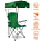 Heavy Duty Outdoor Beach Chair Green Folding Camping Chairs With Canopy Shade Portable Lawn Chair F 9