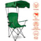 Heavy Duty Outdoor Beach Chair Green Folding Camping Chairs With Canopy Shade Portable Lawn Chair F 9