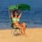 Heavy Duty Outdoor Beach Chair Green Folding Camping Chairs With Canopy Shade Portable Lawn Chair F 6