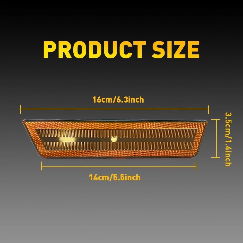 Amber Front Side Marker Light Cover Signal Lamp Replacement For Vehicle 3