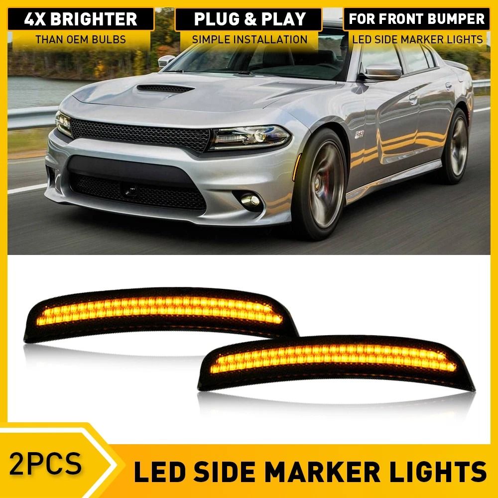 Smoked Lens LED Side Marker Light For Front Bumper High Brightness 10