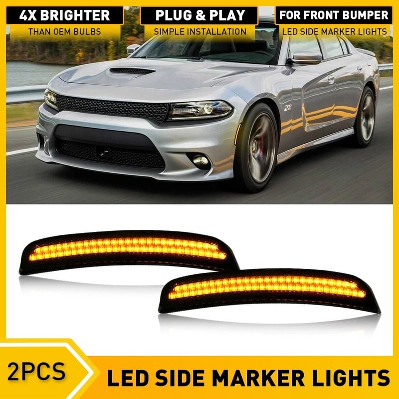 Smoked Lens LED Side Marker Light For Front Bumper High Brightness 10