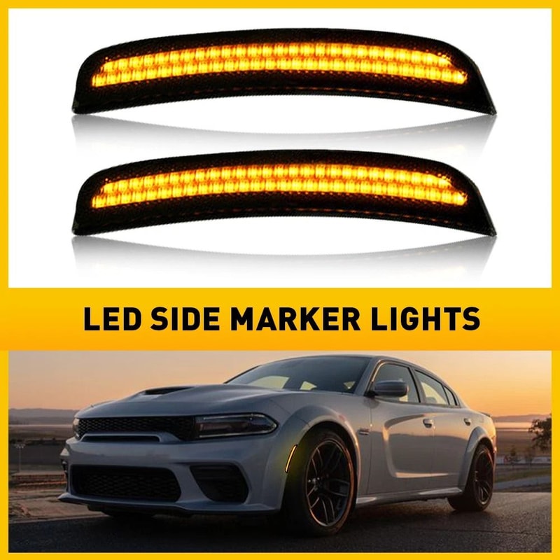 Smoked Lens LED Side Marker Light For Front Bumper High Brightness 11