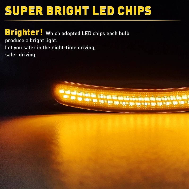 Smoked Lens LED Side Marker Light For Front Bumper High Brightness 3