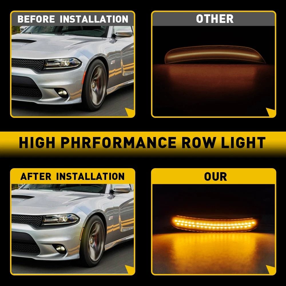 Smoked Lens LED Side Marker Light For Front Bumper High Brightness 5