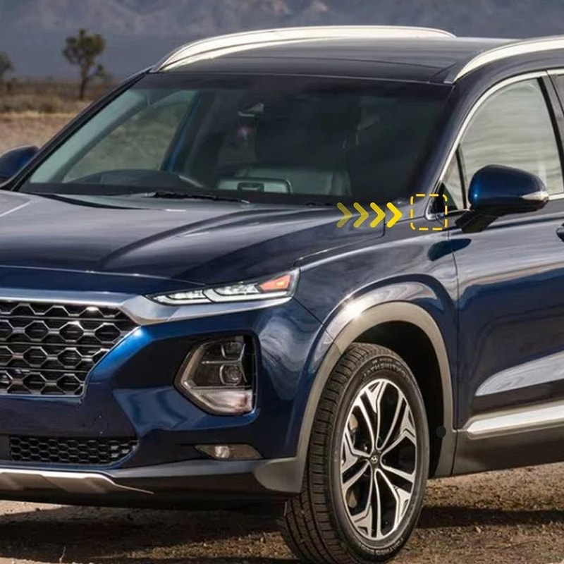 Mirror Corner Fender Molding For Left Side Durable Chrome And Black Trim 7