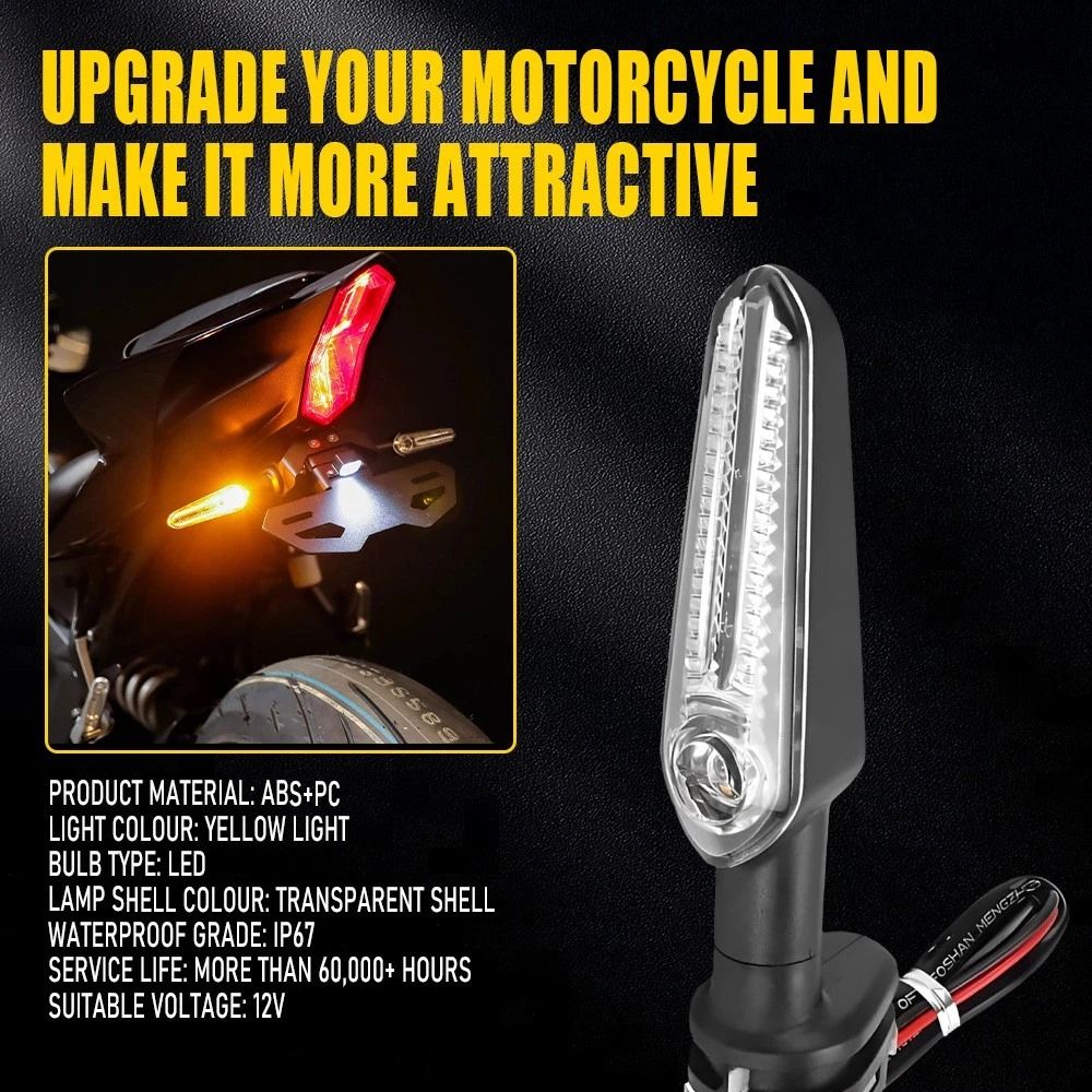Waterproof LED Turn Signal Blinker Lights For Yamaha High Brightness Motorcycle Signals 7