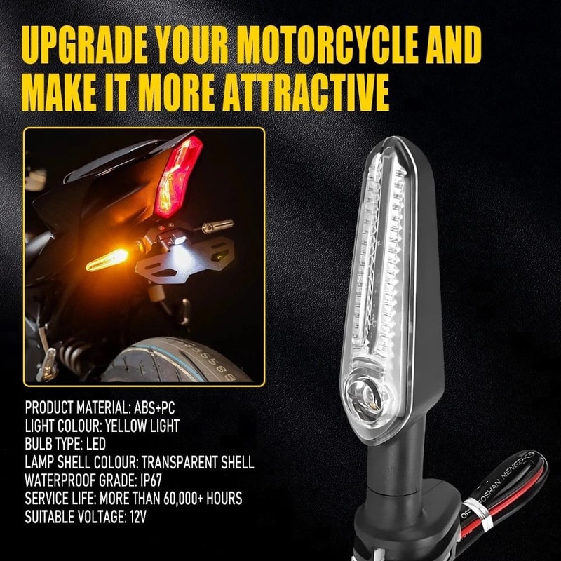 Waterproof LED Turn Signal Blinker Lights For Yamaha High Brightness Motorcycle Signals 7
