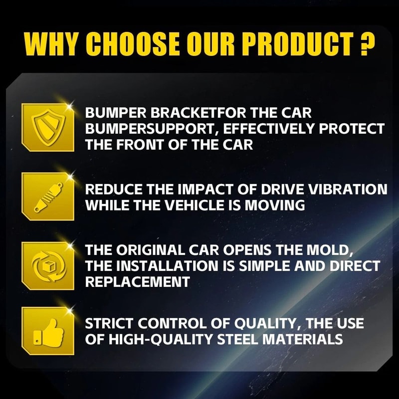 Bumper Support Brackets Left Right Rear Perfect Fit LongLasting 6