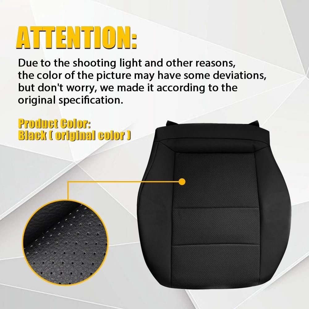 HighQuality Leather Driver Bottom Seat Cover WearResistant Breathable 7