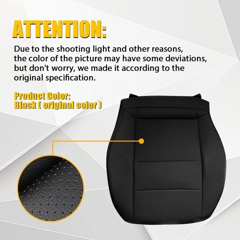 HighQuality Leather Driver Bottom Seat Cover WearResistant Breathable 7