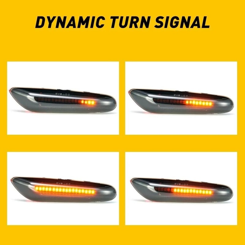 Amber LED Side Marker Lights Smoked Turn Signal EOE European Style Lights 3