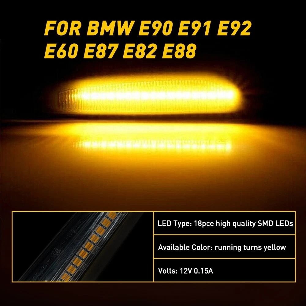 Amber LED Side Marker Lights Smoked Turn Signal EOE European Style Lights 4