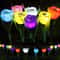 LED Solar Tulip Flower Lights Outdoor Garden Pathway Decor Lamp Solar Powered Yard Lighting For Law 0