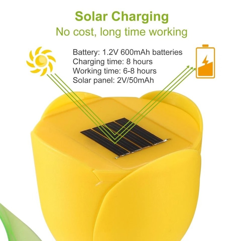 LED Solar Tulip Flower Lights Outdoor Garden Pathway Decor Lamp Solar Powered Yard Lighting For Law 7