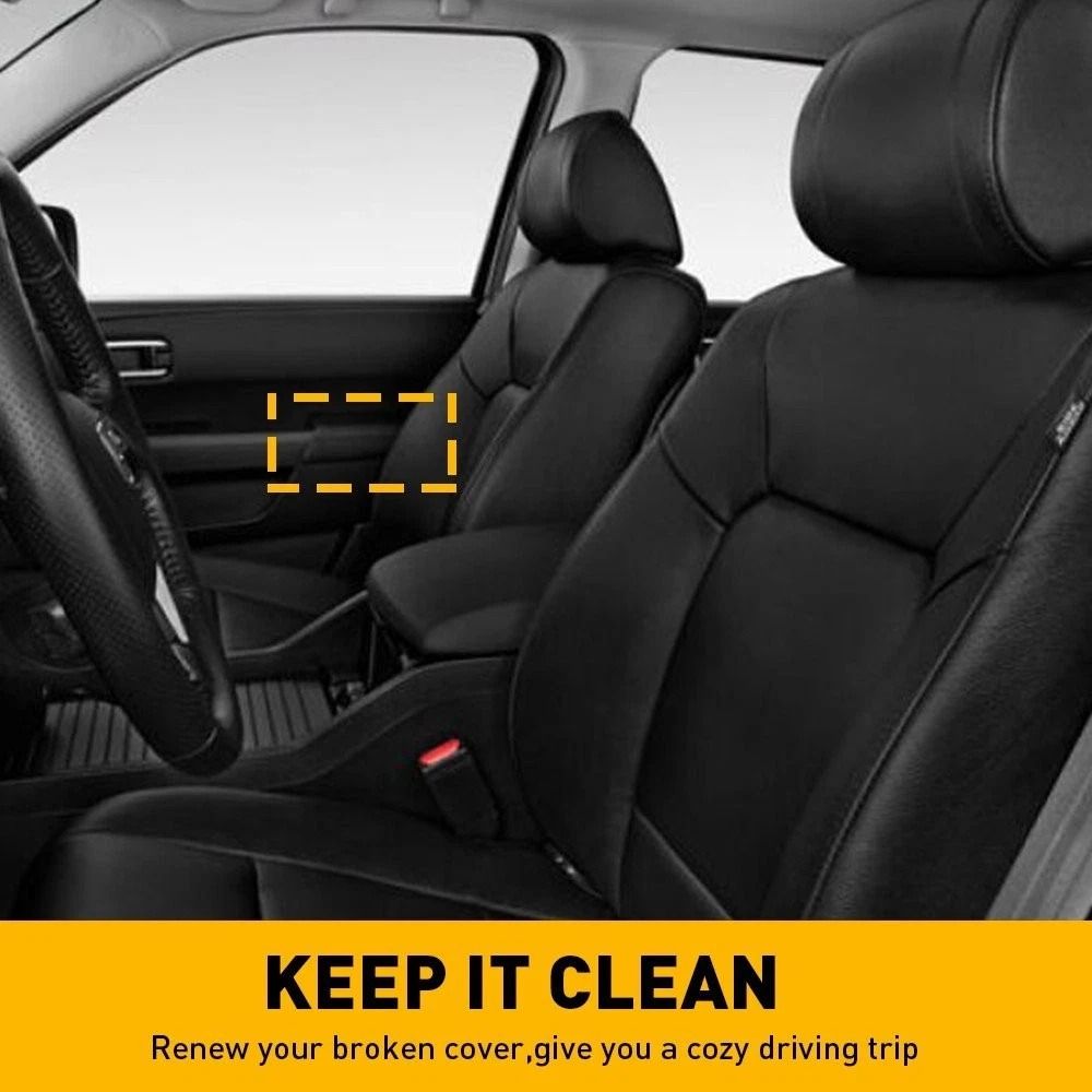 Black Leather Front Door Panels Armrest Cover Scratch Resistant Soft Comfortable 2