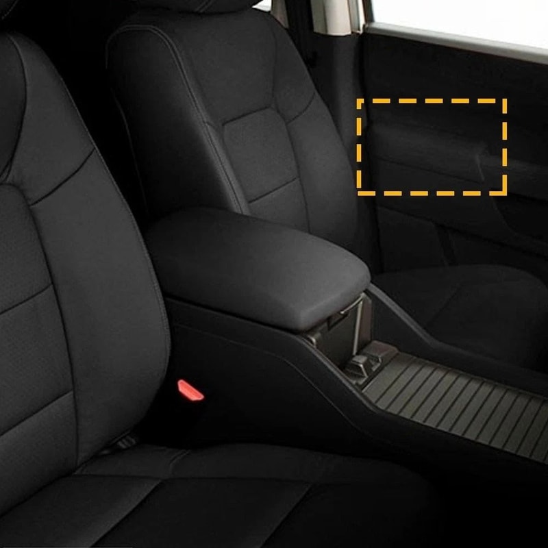 Black Leather Front Door Panels Armrest Cover Scratch Resistant Soft Comfortable 0